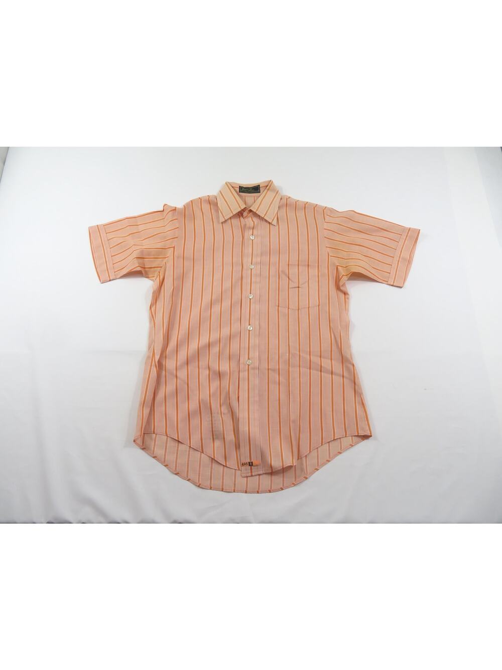 Van Heusen Shirt Hampshire House Bradley Button-Down Peach Striped Sz 15 1960s